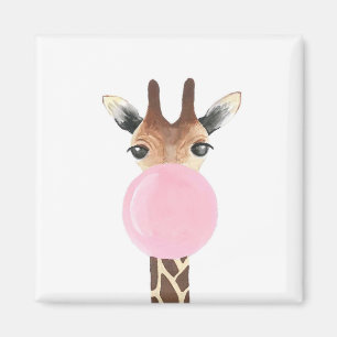 Aimant Giraffe soufflant bubblegum