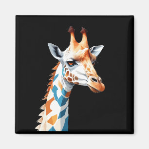 Aimant Giraffe Vector Art aux couleurs vives