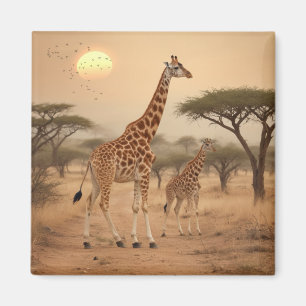 Aimant Giraffes en Afrique