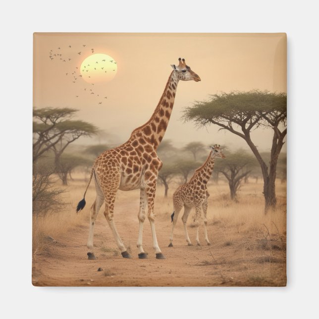 Aimant Giraffes en Afrique (Devant)