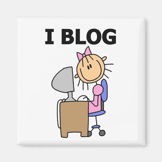 Aimant Girl Blogger Tshirts et cadeaux (Devant)