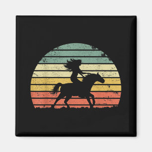 Aimant Girl Horse équitation Vintage Cowgirl Texas Ranc