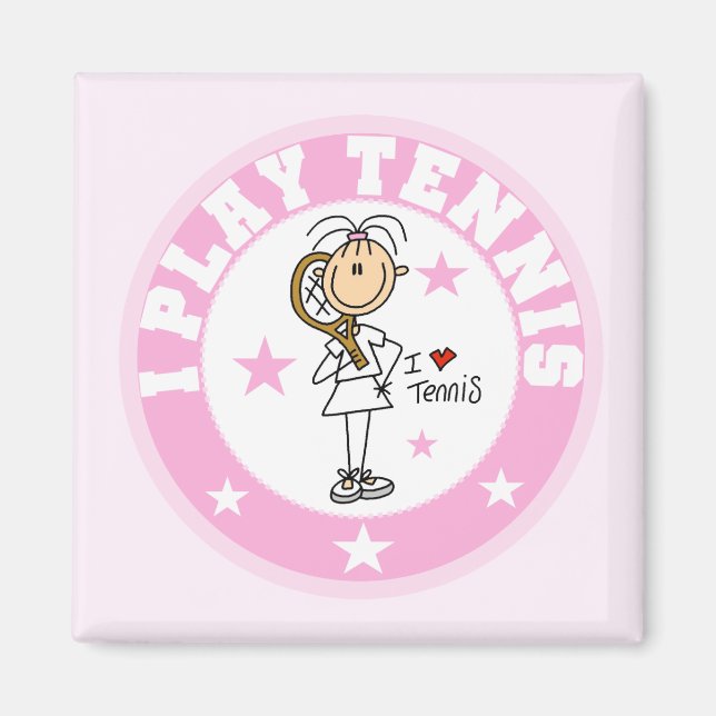 Aimant Girl I Play Tennis Tshirts et cadeaux (Devant)