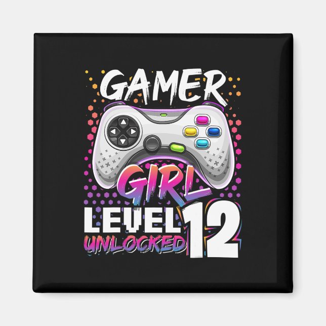 Aimant Girl Level 12 Déverrouillé Jeu vidéo 12e anniversa (Devant)