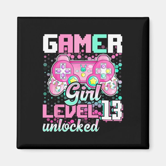 Aimant Girl Level 13 Déverrouillé Jeu vidéo 13e anniversa (Devant)