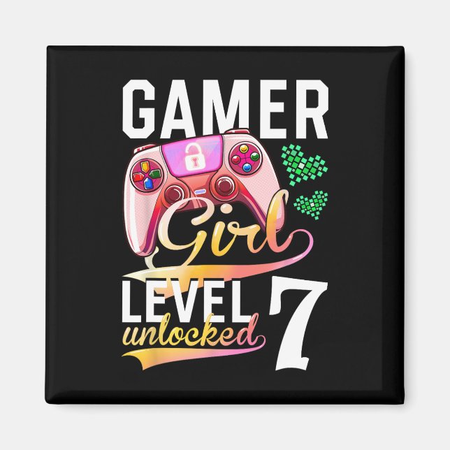 Aimant Girl Level 7 Video Game 7th Birthday (Devant)