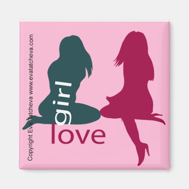 Aimant 'Girl Love' Designer Frigo Manget (Devant)