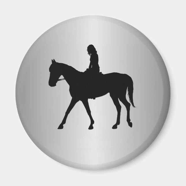 Aimant Girl on Horse Silver (Devant)