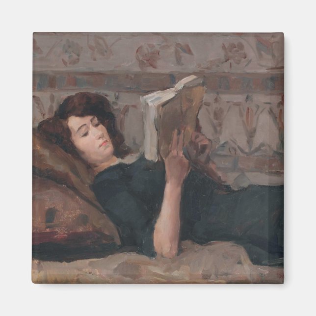 Aimant Girl Reading a Book (Reclining on a Divan) (Devant)