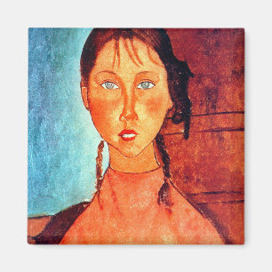 Aimant Girl with Pigtails, Modigliani