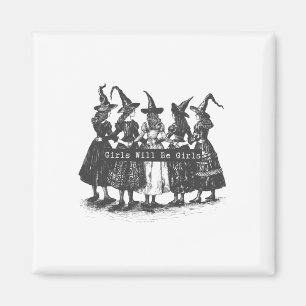 Aimant Girls Sera Filles Sorcière Witchy Saison Éffrayant