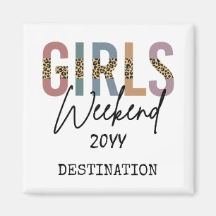 Aimant Girls Weekend Cheetah Print Girls trip getaway