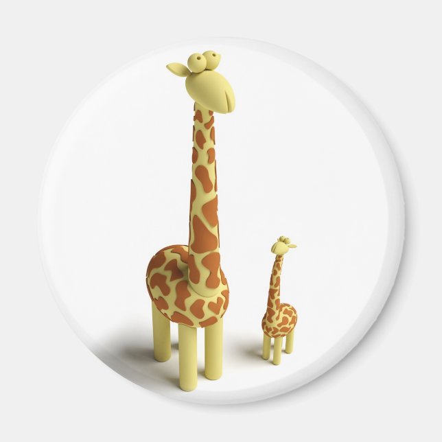 Aimant Girrafe Et Giraffe De Bébé (Devant)