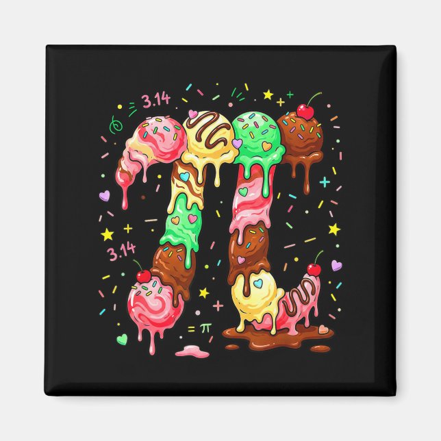 Aimant Glace à la crème Pi Math Pi Math Drôle Symbole de  (Devant)