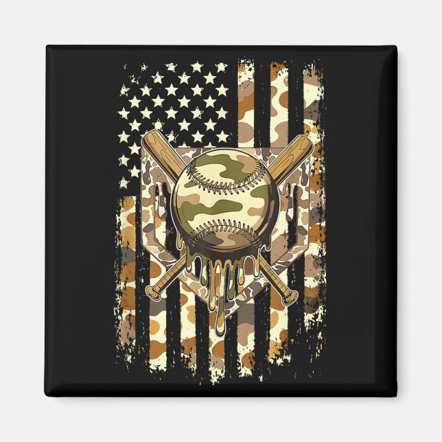 Aimant Glace Crèmeuse Baseball Drip pour Garçons Camoufla (Devant)