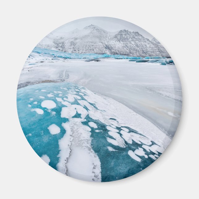 Aimant Glace de glacier gelée, Islande (Devant)
