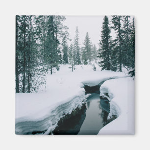 Aimant Glace et neige Flux dans un paysage hivernal enn