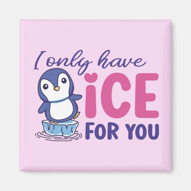 Aimant Glace Pour Vous Drôle Pingouin Cute Valentines Jou (Devant)