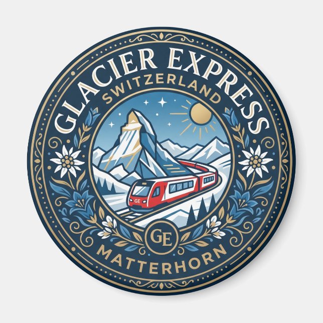 Aimant Glacier Express & Matterhorn, Suisse (Devant)