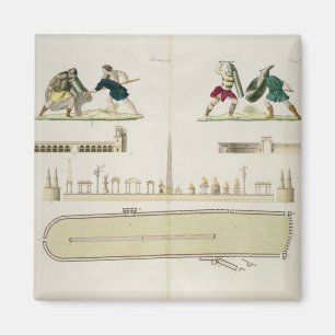 Aimant Gladiateurs et un plan du cirque de Caracalla,