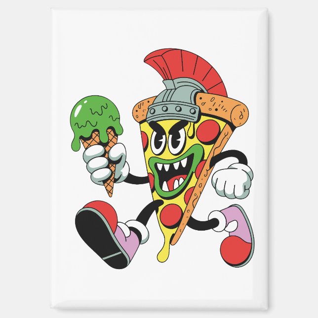 Aimant Gladiator Pizza Slice Italien Brainrot (Recto)