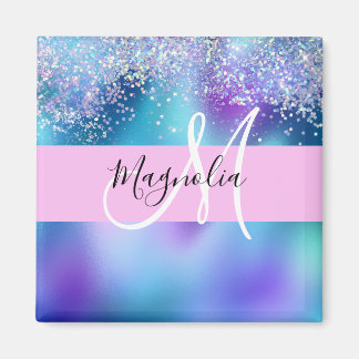 Aimant Glam Holographique Sirène Paillettes Étincelles Mo