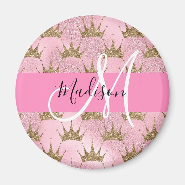 Aimant Glam rose et or Parties scintillant étincelles Cro (Devant)