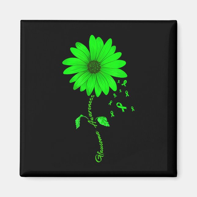 Aimant Glaucome Sensibilisation Tournesol vert (Devant)