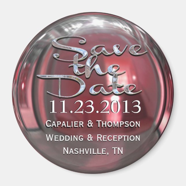 Aimant Glimmer Petal Enregistrer l'aimant de date (Devant)