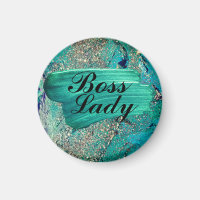 Glittery Aqua Peinture Strots Boss Lady