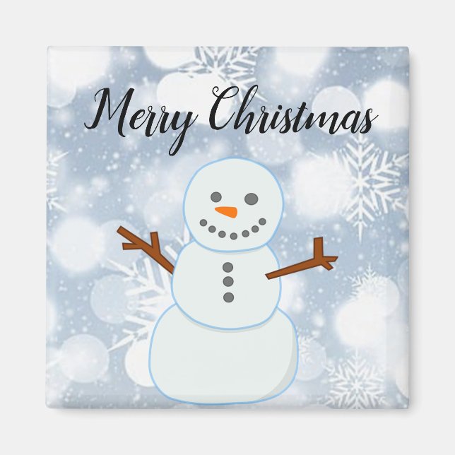 Aimant Glittery Grey Arrière - plan Avec Snowflakes et ne (Devant)