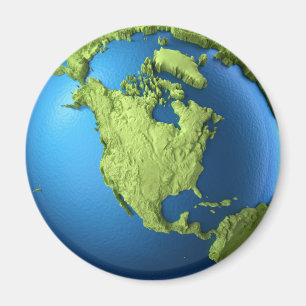 Aimant Globe 3d d'isolement sur le blanc. L'Amérique du