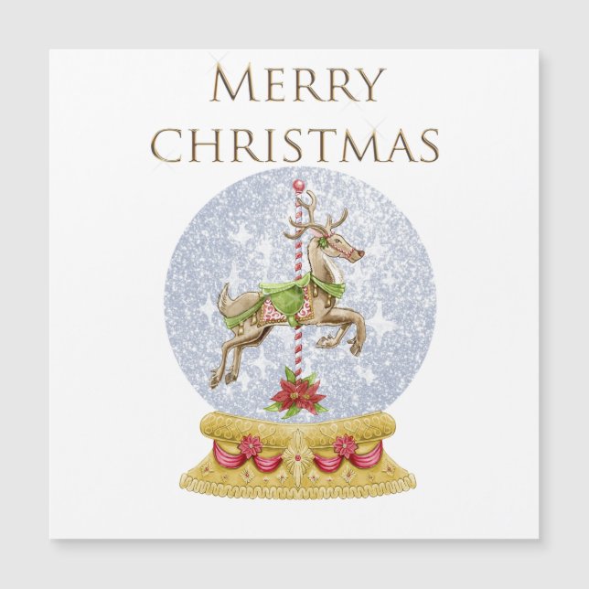 aimant globe de neige vintage (Devant)