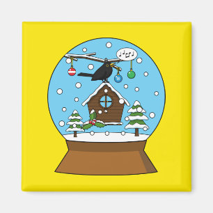 Aimant Globe des neiges avec chant Blackbird