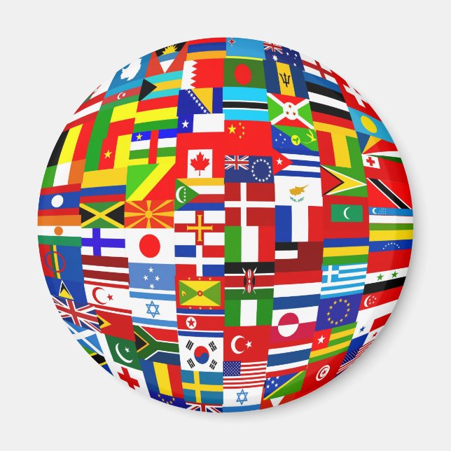 Aimant Globe du drapeau (Devant)