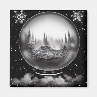 Aimant Globe du paysage d'hiver