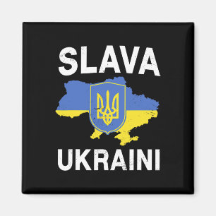 Aimant Gloire à l'Ukraine Carte de l'Ukraine Soutien à la