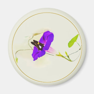 Aimant Gloire du matin et papillon