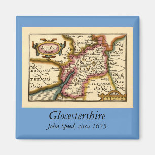 Aimant Gloucestershire Comté Angleterre Ancienne carte An