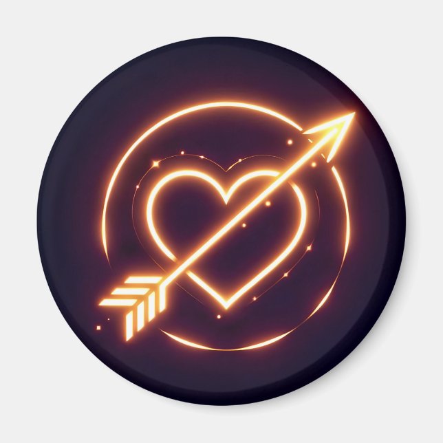 Aimant glowing image of a heart with cupid's arrow (Devant)
