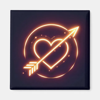 Aimant glowing image of a heart with cupid's arrow