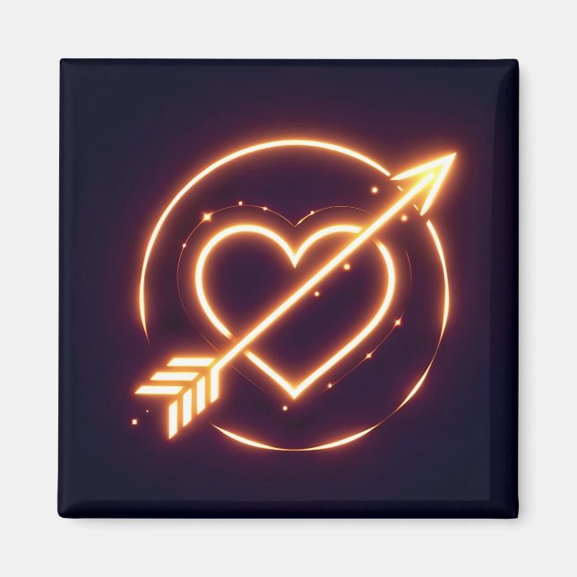 Aimant glowing image of a heart with cupid's arrow (Devant)