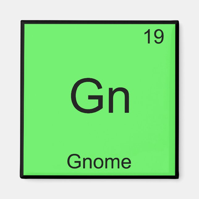 Aimant Gn - Gnome Funny Chimie Élément Symbole T-shirt (Devant)