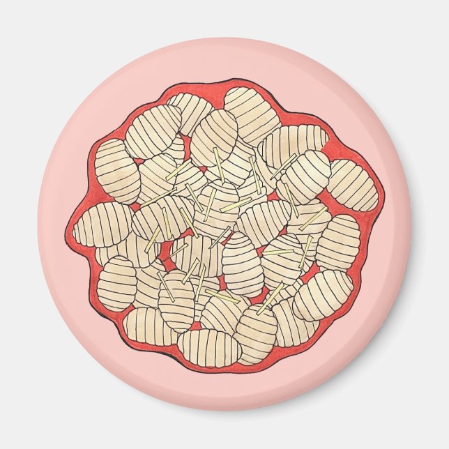 Aimant Gnocchi Cuisine italienne Alimentation Pomme de te (Devant)