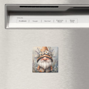 Aimant Gnome de Fleur Fantaisiste : Art Aquarelle Adorabl