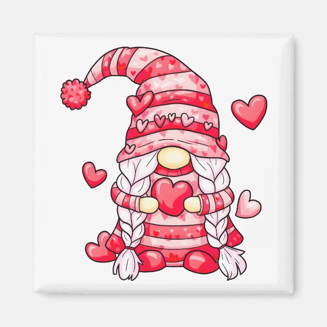 Aimant Gnome de l'amour rose (Devant)
