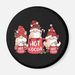 Aimant Gnome de Noël et cacao chaud