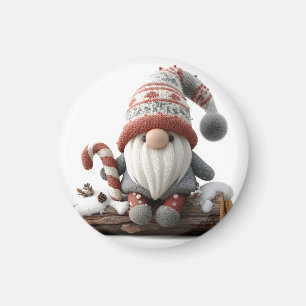 Aimant Gnome de Noël mignonne avec un Sucre de canne sur 