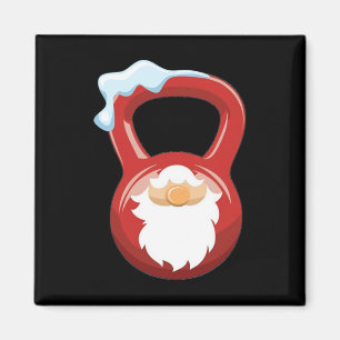 Aimant Gnome de travail de gym de Noël Kettlebell Xmas po