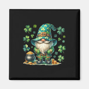 Aimant Gnome drôle de la Saint-Patrick avec pot de la Sai